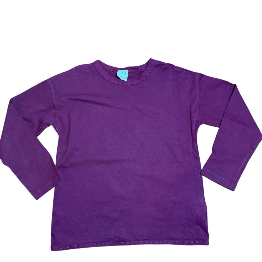 ZARA Kids Purple Long Sleeve Cotton T-Shirt Size 9